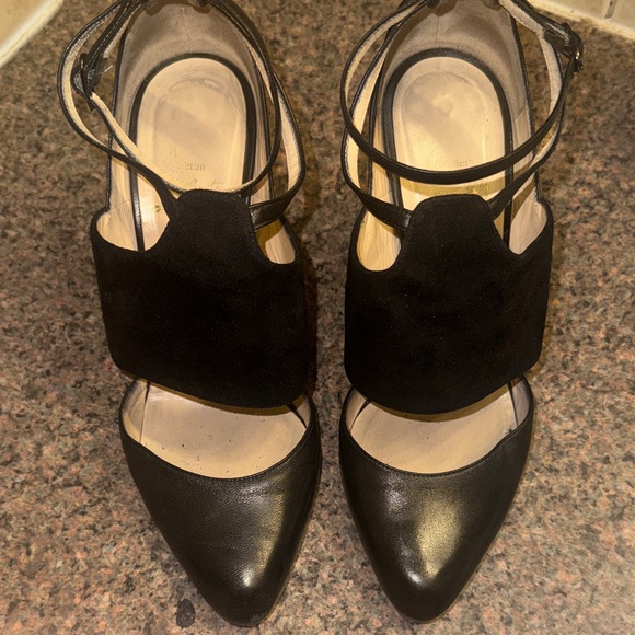 Christian Louboutin Shoes - Christian Louboutin Black Leather Ankle-Strap Heels (fits like a US 7 1/2)
